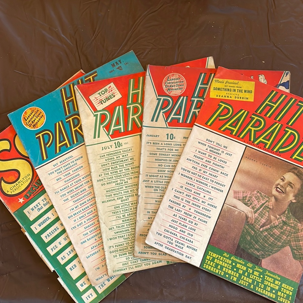 RARE Vintage Hit Parader Magazines 1944-1948